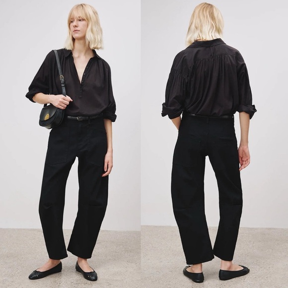 Nili Lotan Shon Tapered Jeans Black Denim - Picture 1 of 7